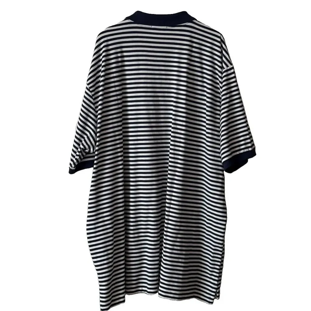 NWT Polo Ralph Lauren 4XLT Navy White Striped Cotton Polo Shirt Big Tall